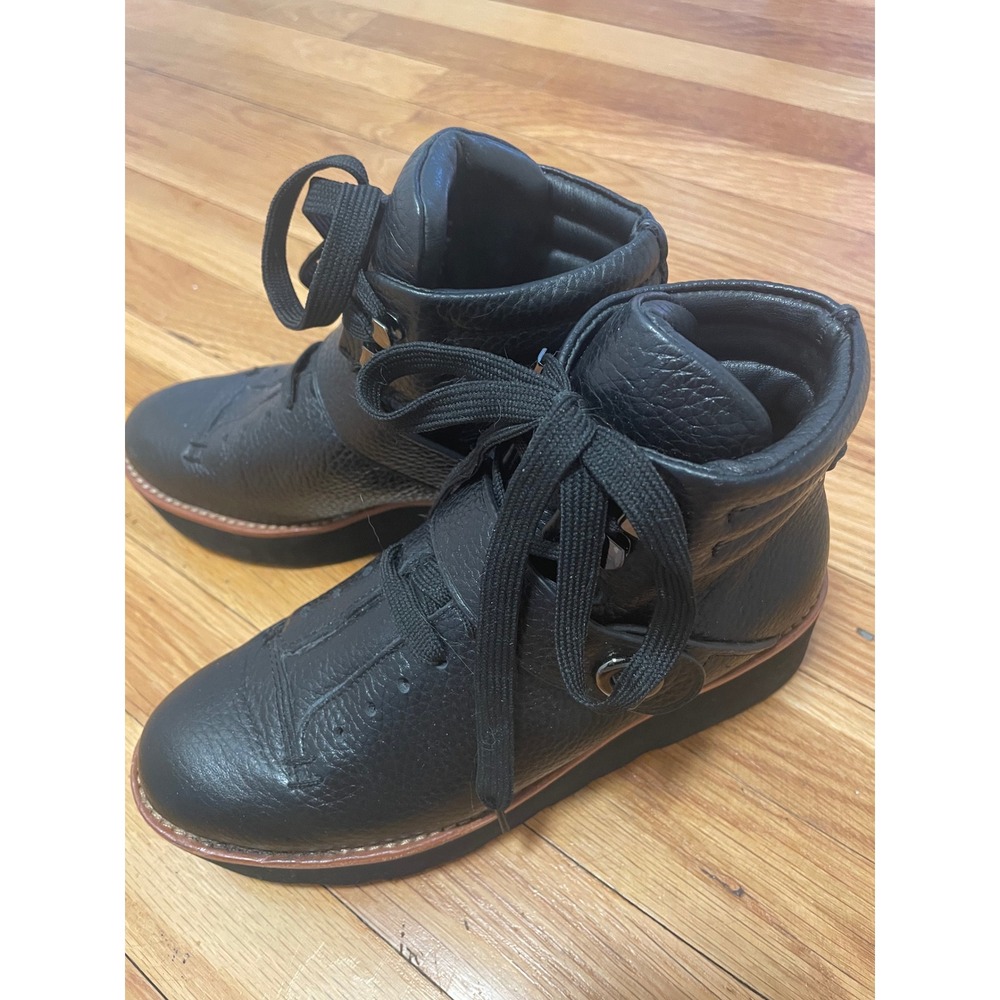 Coach Urban Hiker Boots Size 6 Black Leather‎ Platform Lace Up Ankle Streetwear - Picture 2 of 10